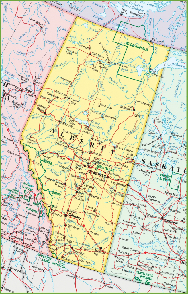 Alb New Road Map Alberta Canada Diamant Ltd Intended For 