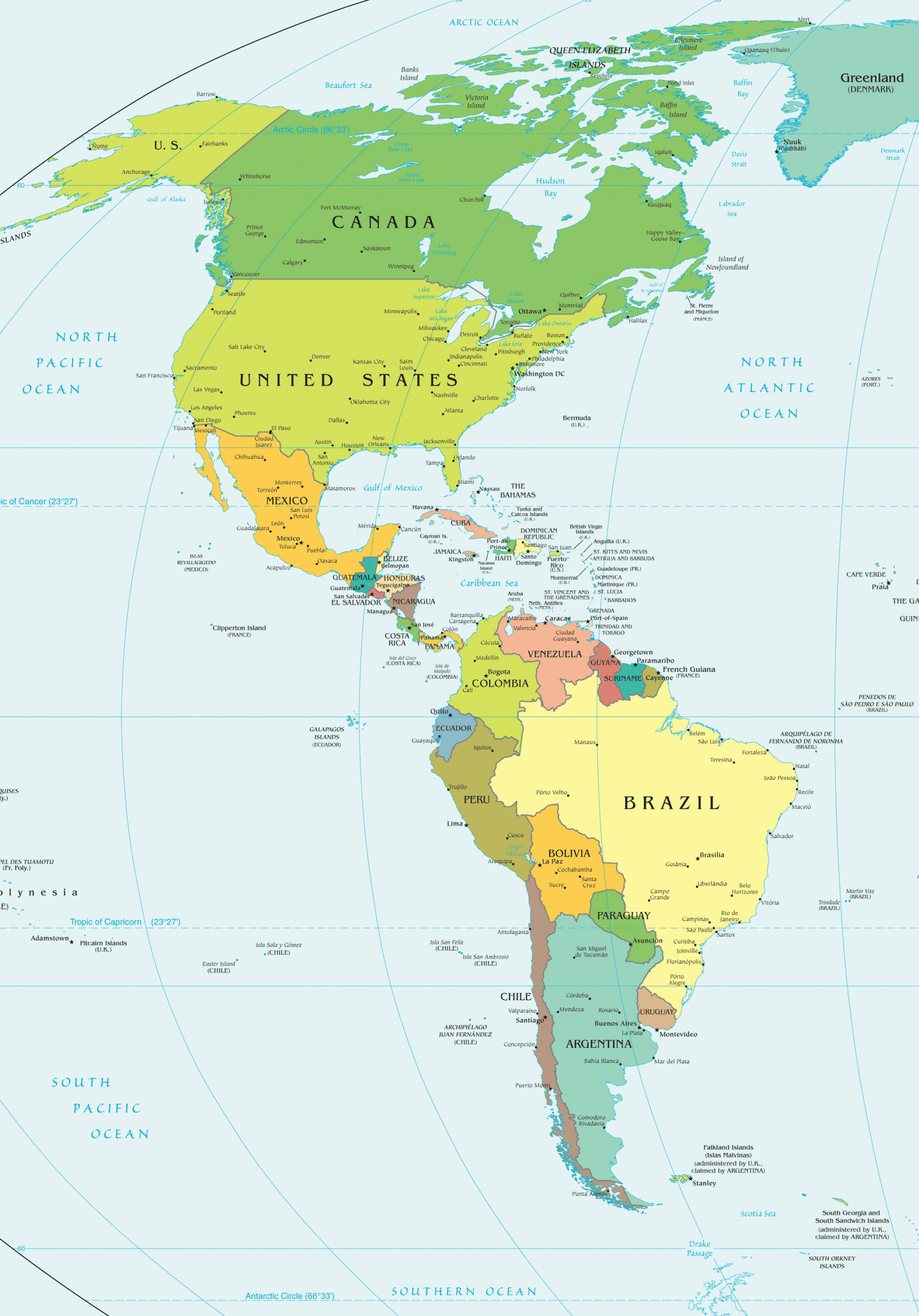 Printable Map Of The Americas Printable Map Of The United States