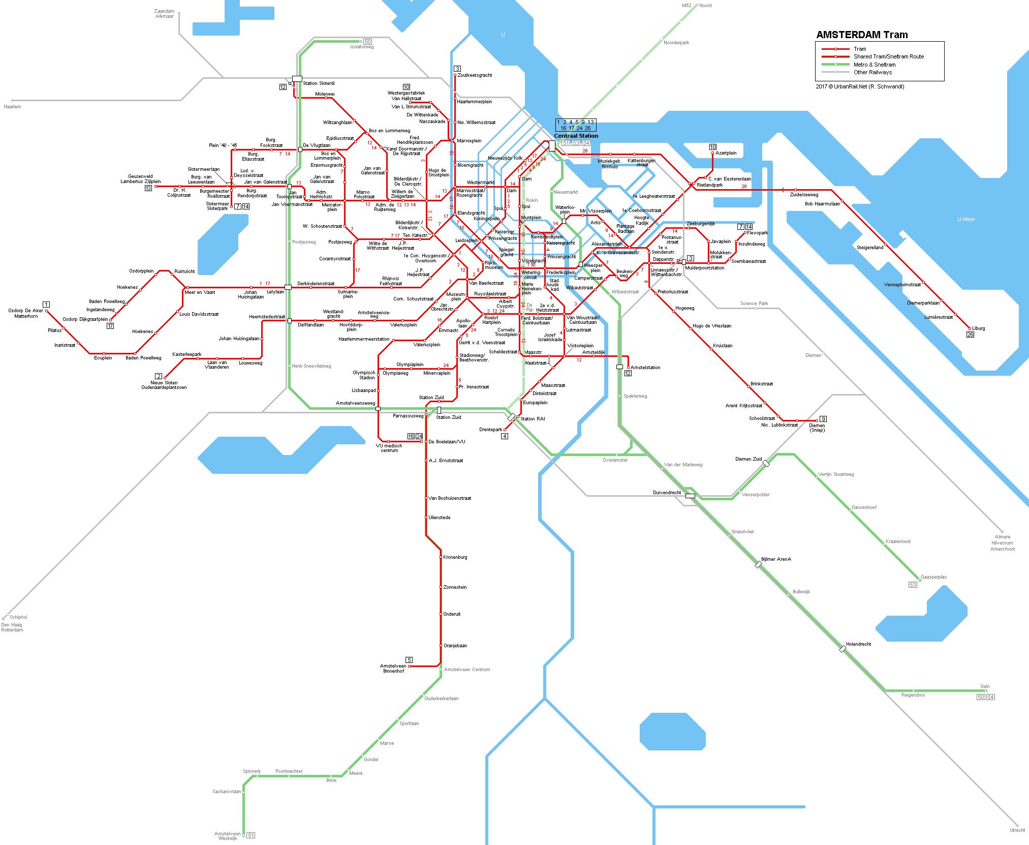 Amsterdam Tram Map Amsterdam Map Amsterdam Guide Amsterdam