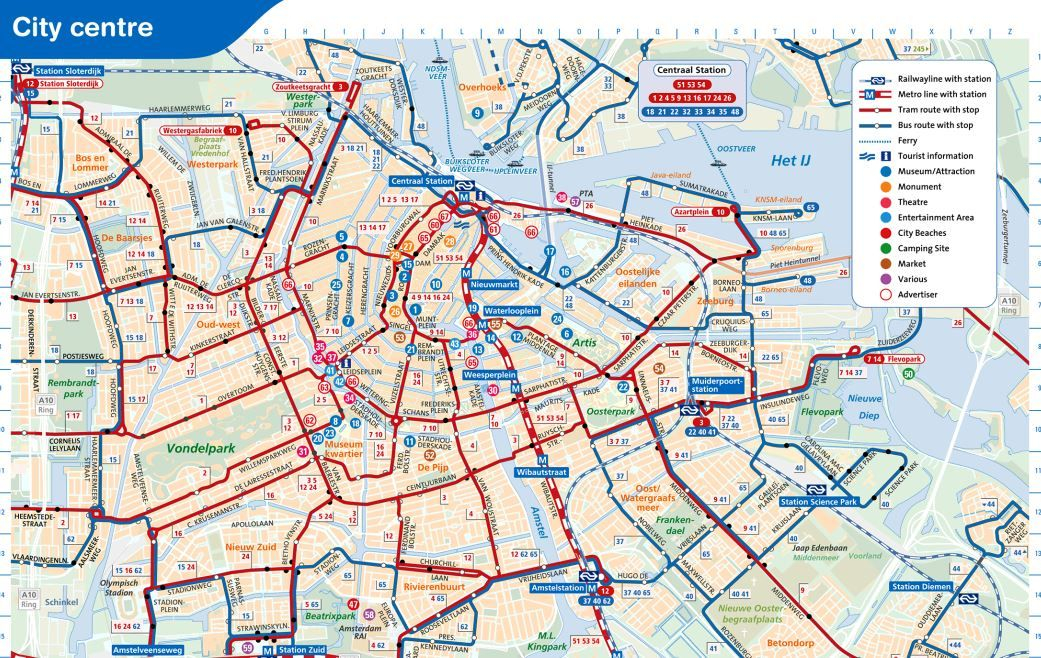 Amsterdam Tram Map Printable How To Use The Public 