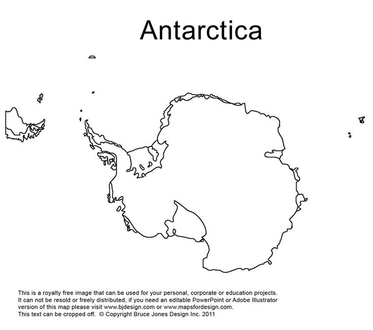 Antarctica South Pole Outline Printable Map Royalty Free 