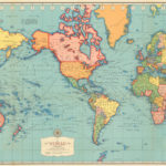 Antique World Map Digital Print World Map Printable