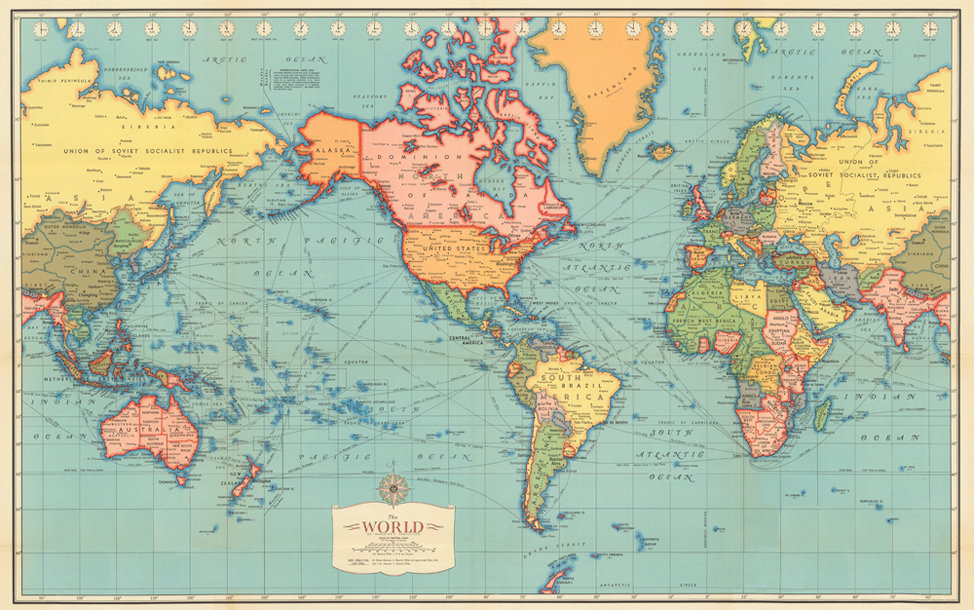 Antique World Map Digital Print World Map Printable 