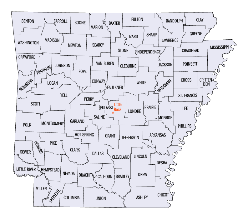 Arkansas County Map Printable Printable Map of The United States