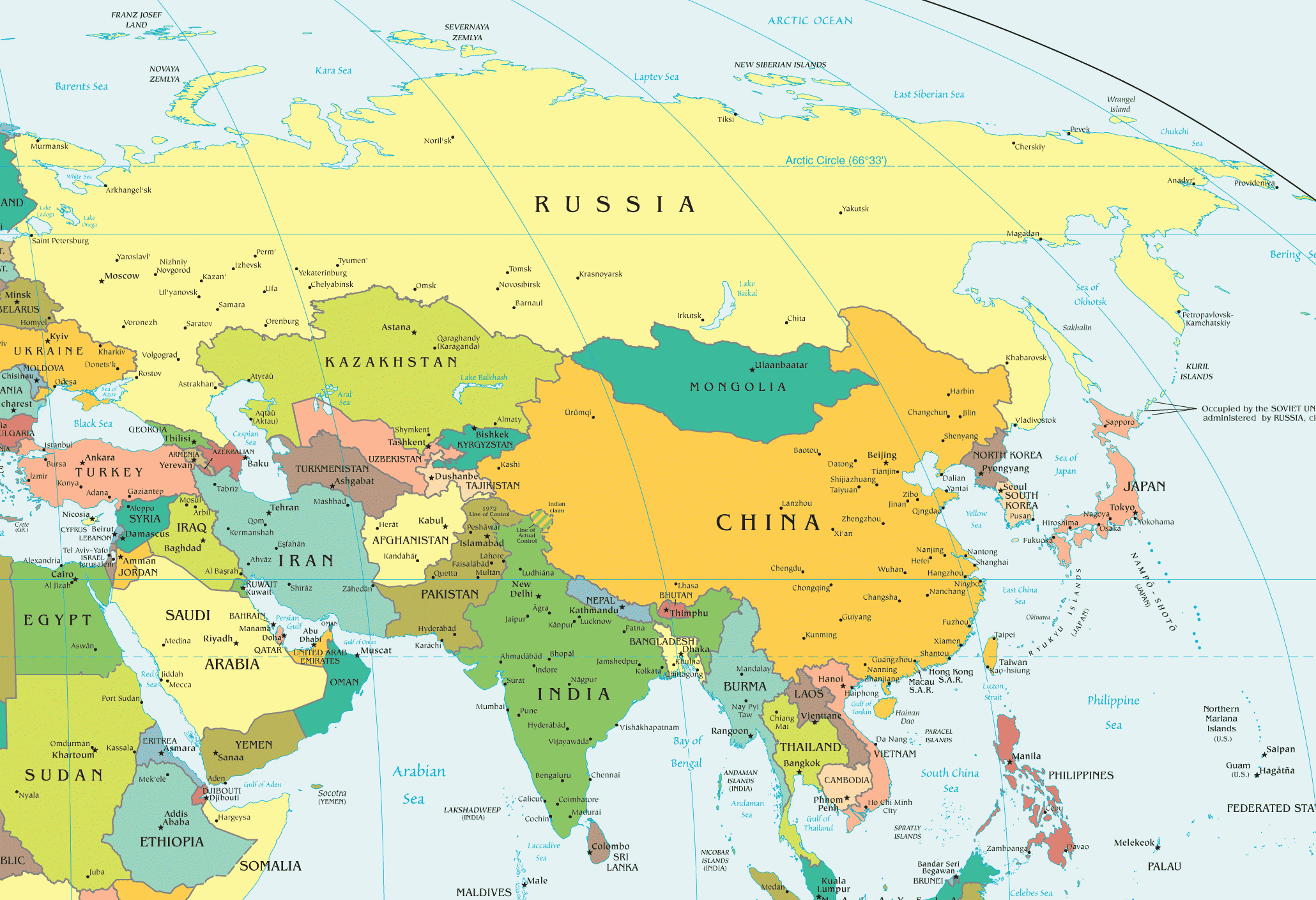 Asia Political Map Mapsof