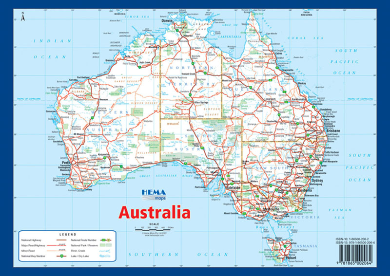 Australia A4 Map Hema Maps Books Travel Guides Buy 