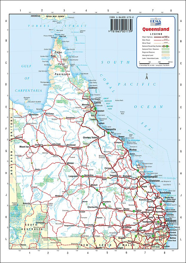 Australia Road Maps Queensland