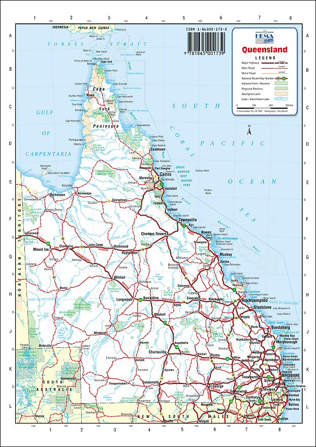 Australia Road Maps Queensland Australia Road Maps Queensland