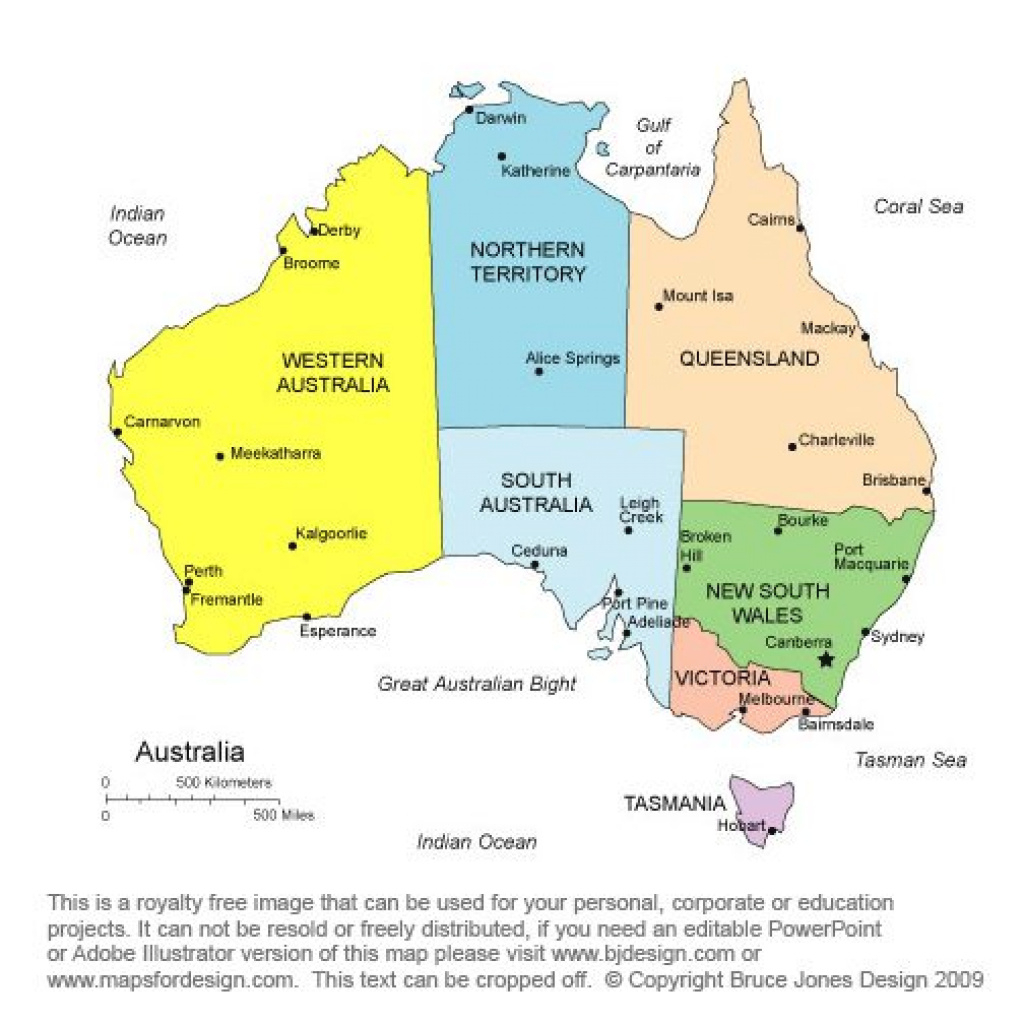 Australian States And Territories Map Printable Map