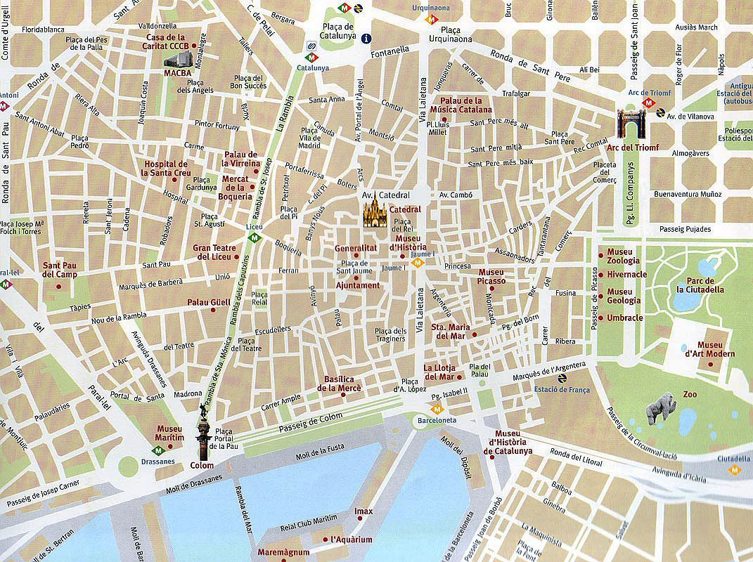 Barcelona Attractions Map PDF FREE Printable Tourist Map 