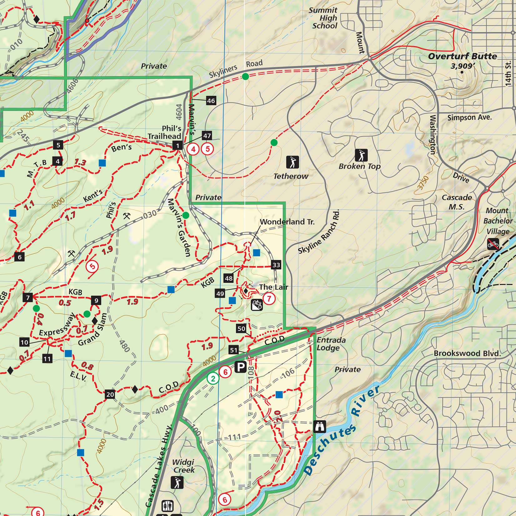 Bend Area Trail Map Adventure Maps