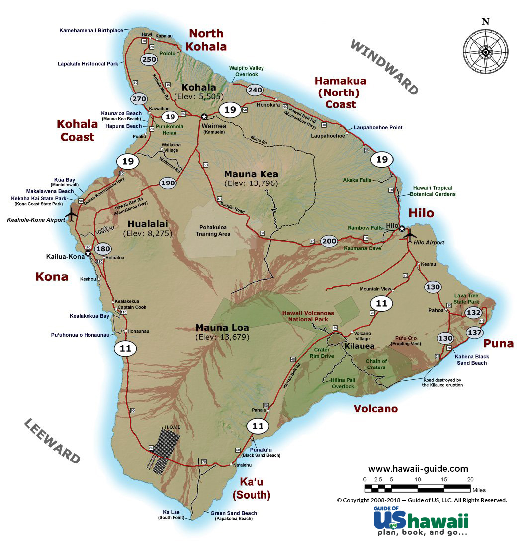 Big Island Of Hawaii Maps