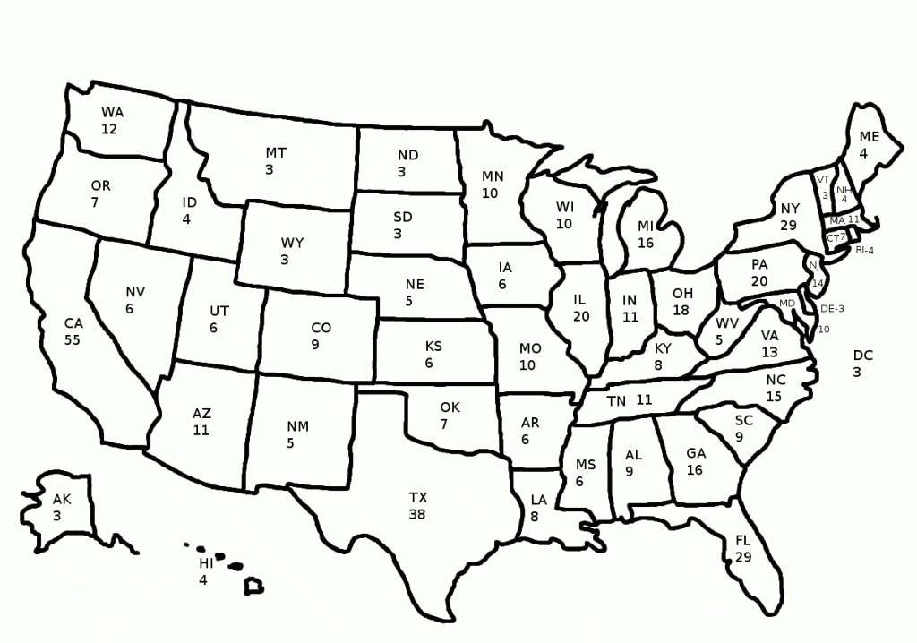 Printable Electoral College Map – Printable Map of The United States