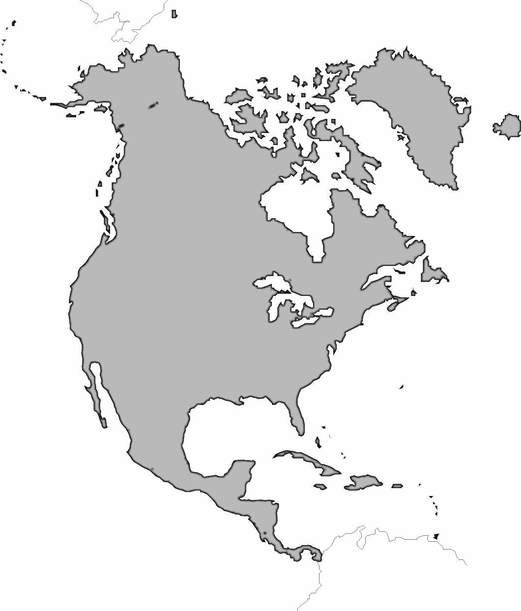 Blank Map Of North America