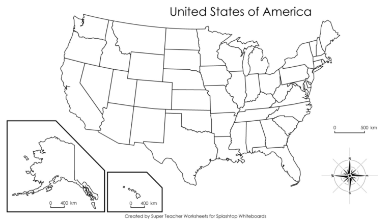 Blank Us Map Quiz Printable Printable US Maps