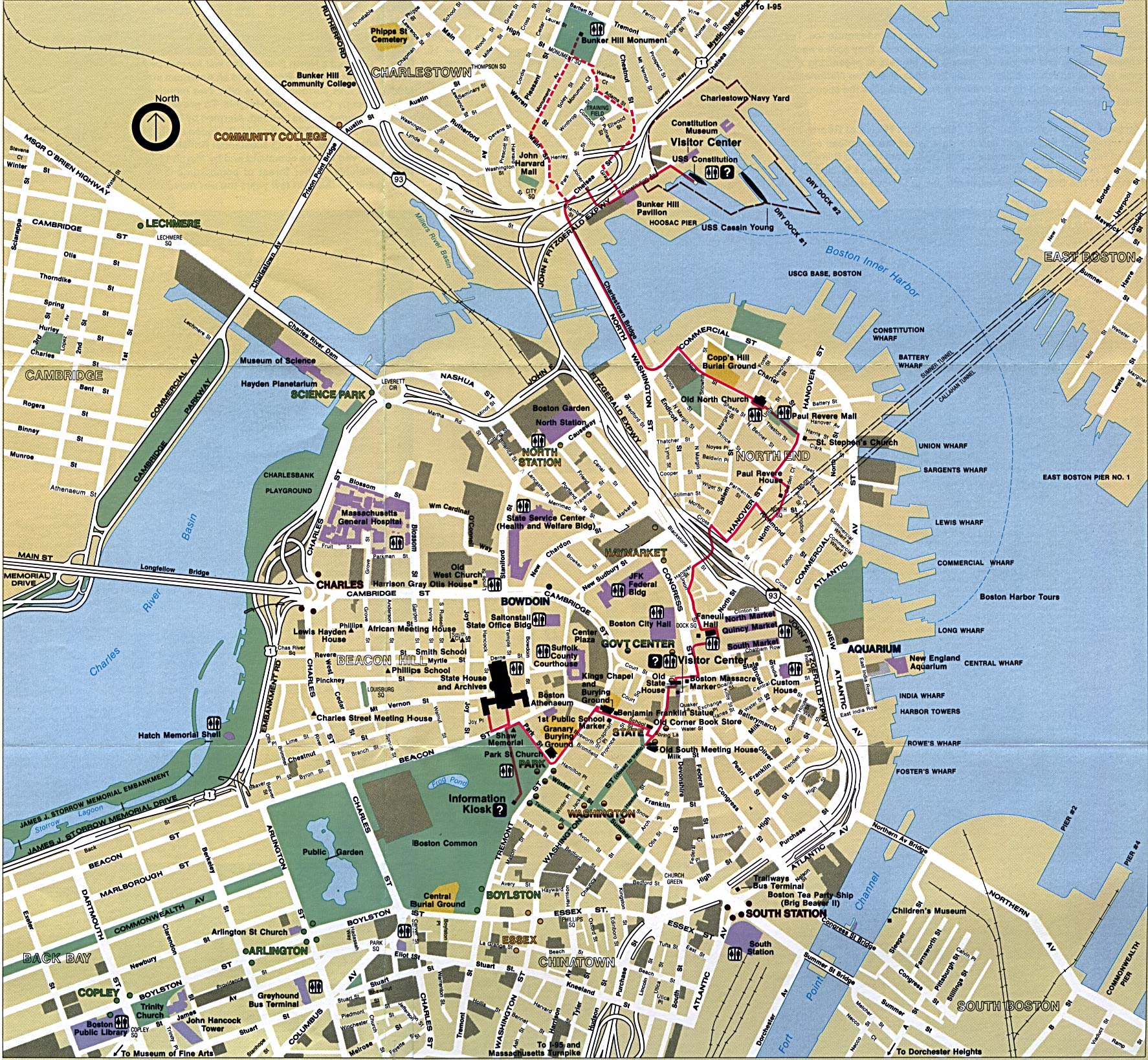 Boston Tourist Map Boston Mappery
