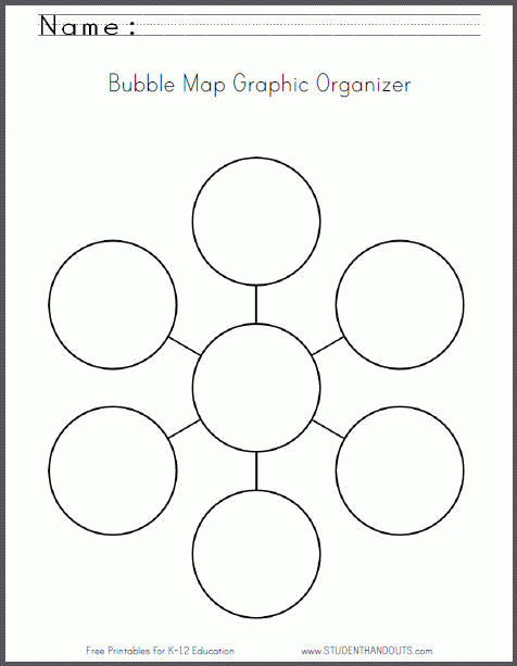 Bubble Map Free Printable Worksheet Student Handouts Bubble Map Free Printable Worksheet Student Handouts