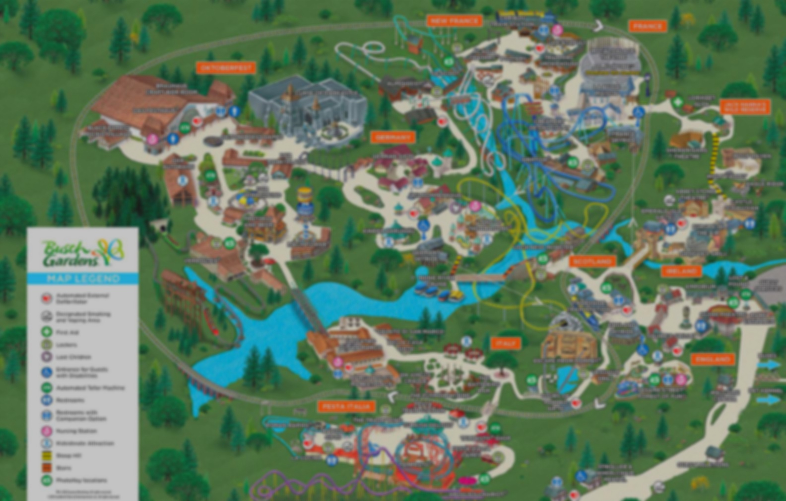 Busch Gardens Williamsburg 2016 Map Fun Tracker BGWFans