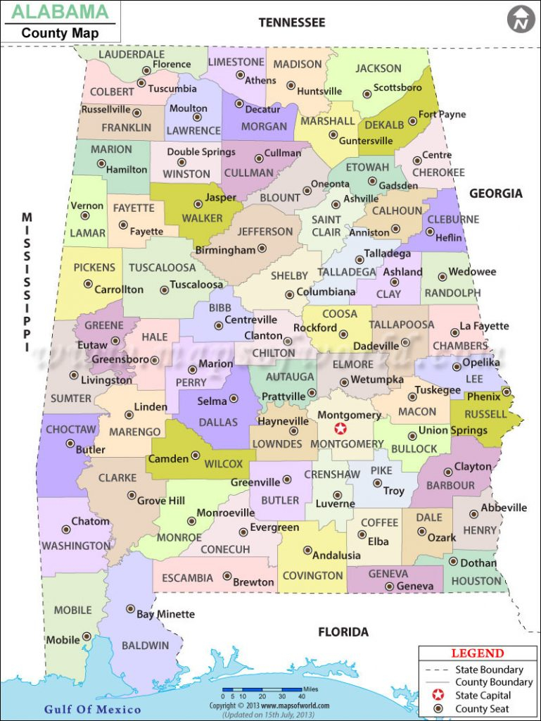 Buy Alabama County Map