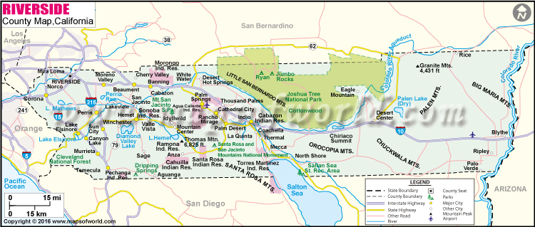 Buy Riverside County Map California