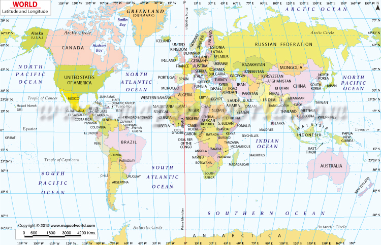 Buy World Latitude And Longitude Map