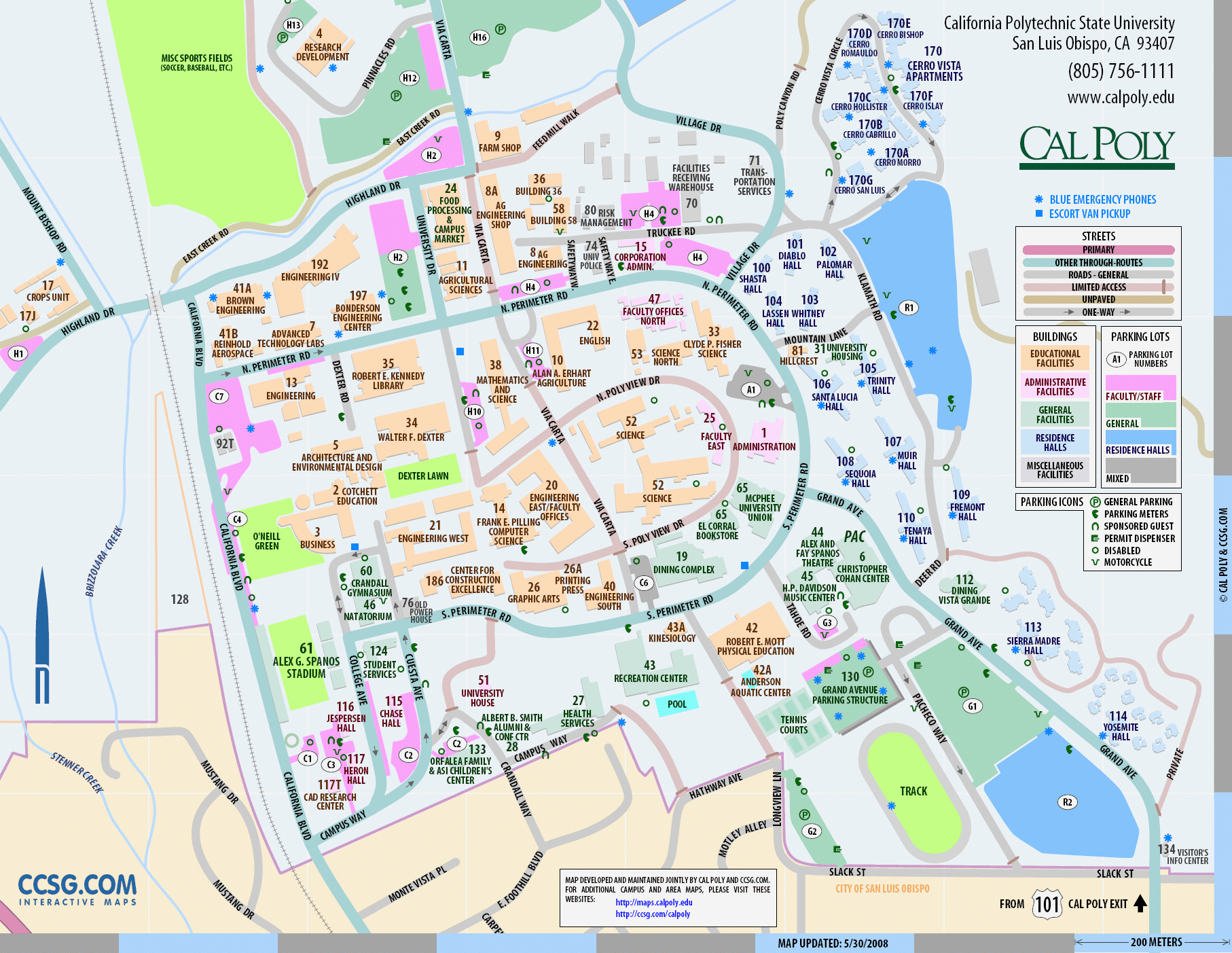 Cal Poly Campus Map San Luis Obispo CA Mappery