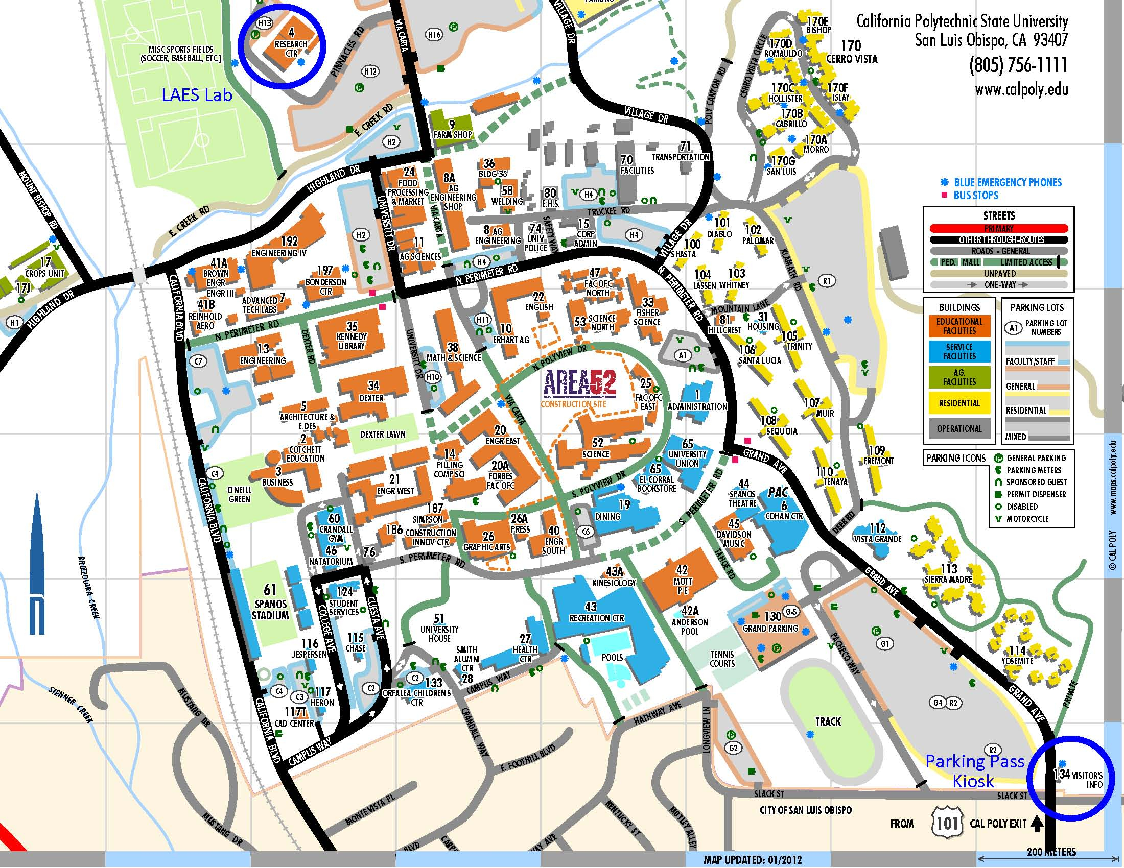 Cal Poly San Luis Obispo Campus Map Boston Massachusetts 