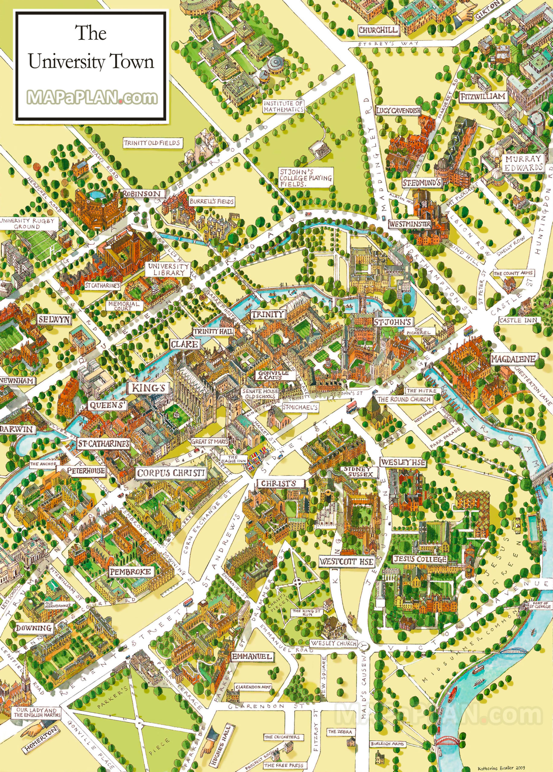 Cambridge Map Cambridge University Campus Departments 