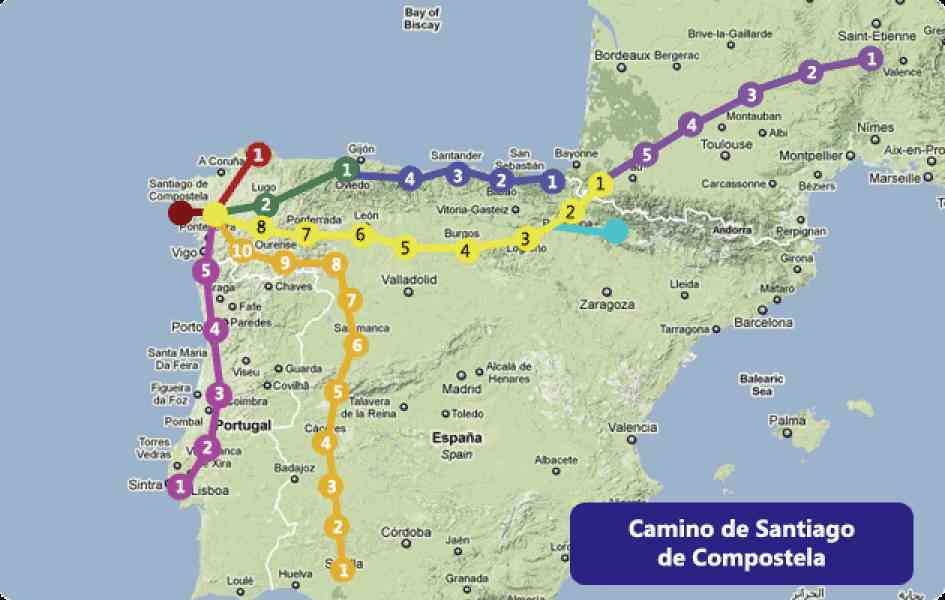 Camino De Santiago Map HolidayMapQ