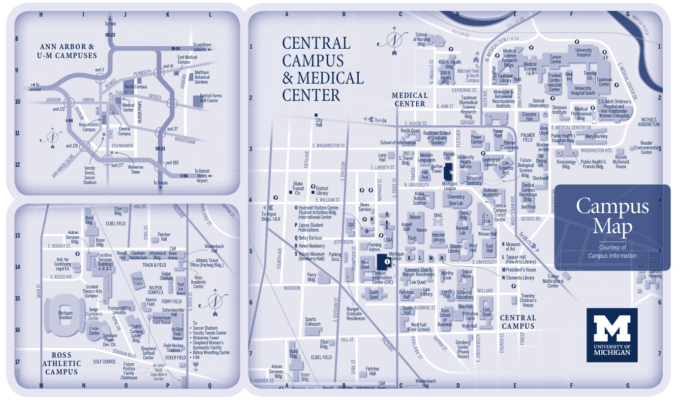 CAMPUS MAPS University Of Michigan Online Visitor s Guide