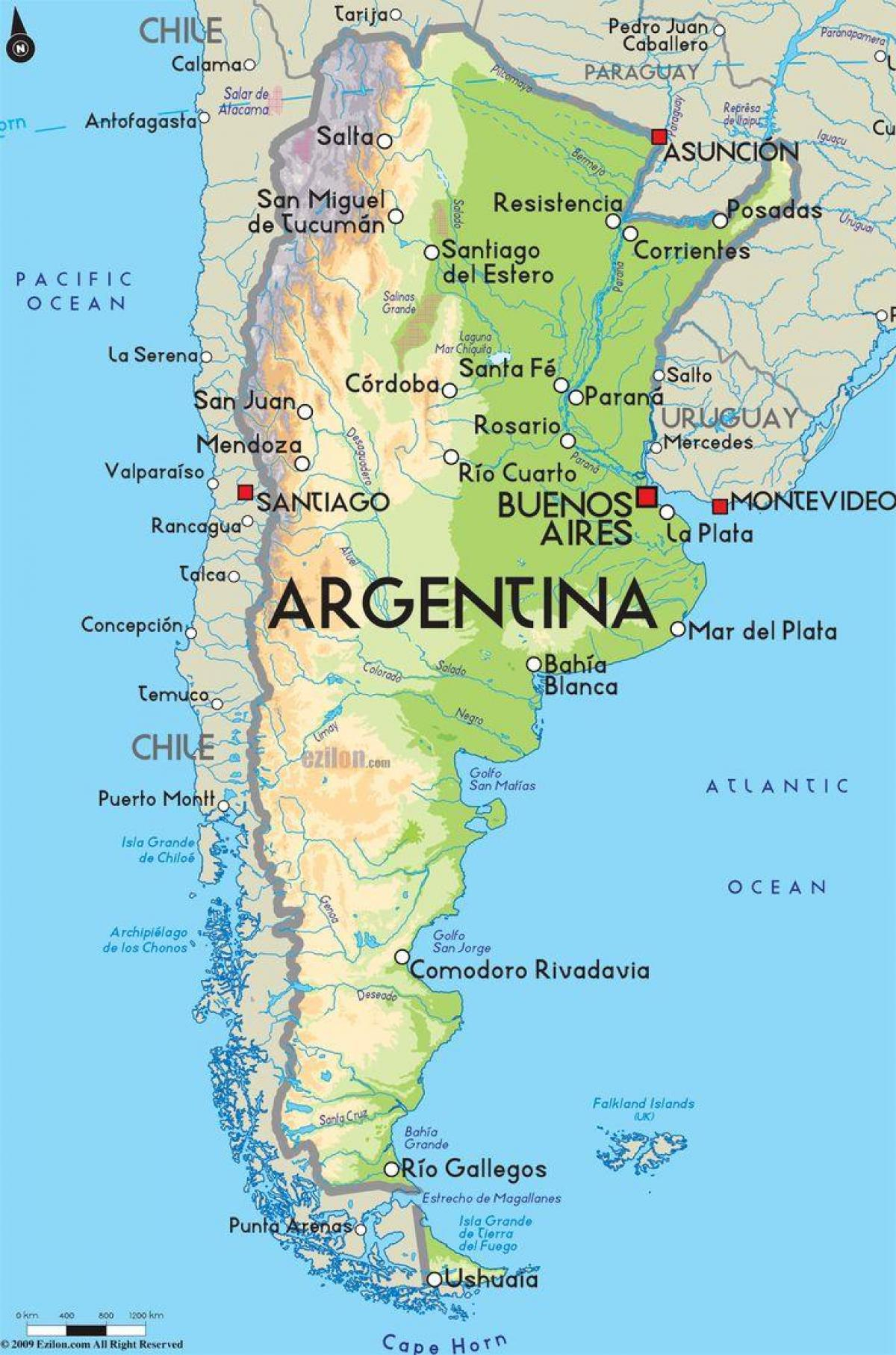 Capital Of Argentina Map Map Of Argentina Capital South 