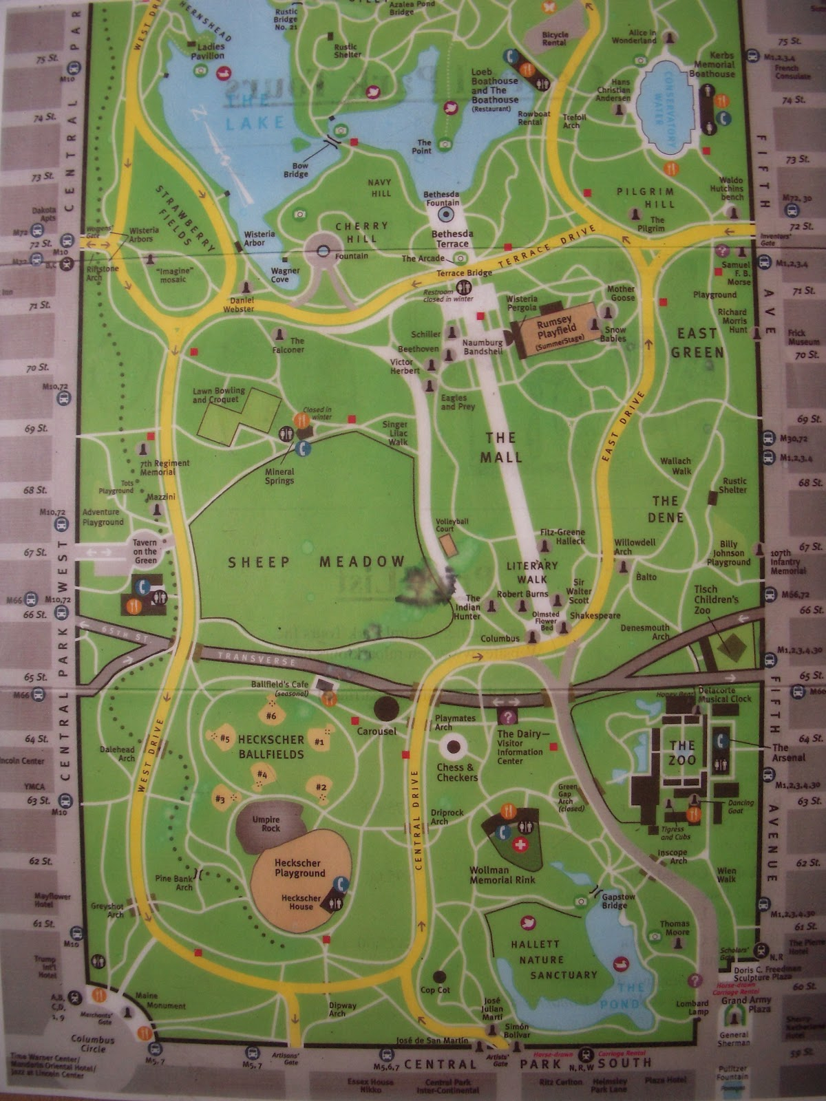 Central Park Map Map Of Central Park