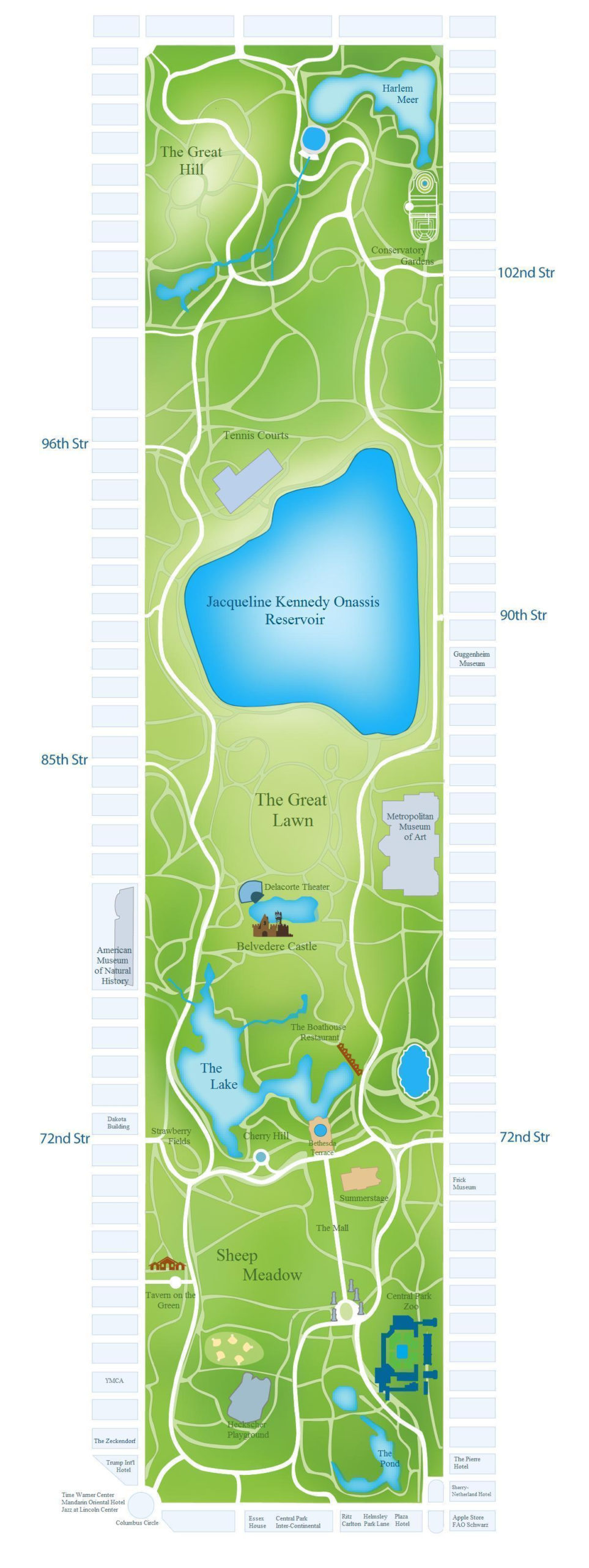 Central Park Map New York City