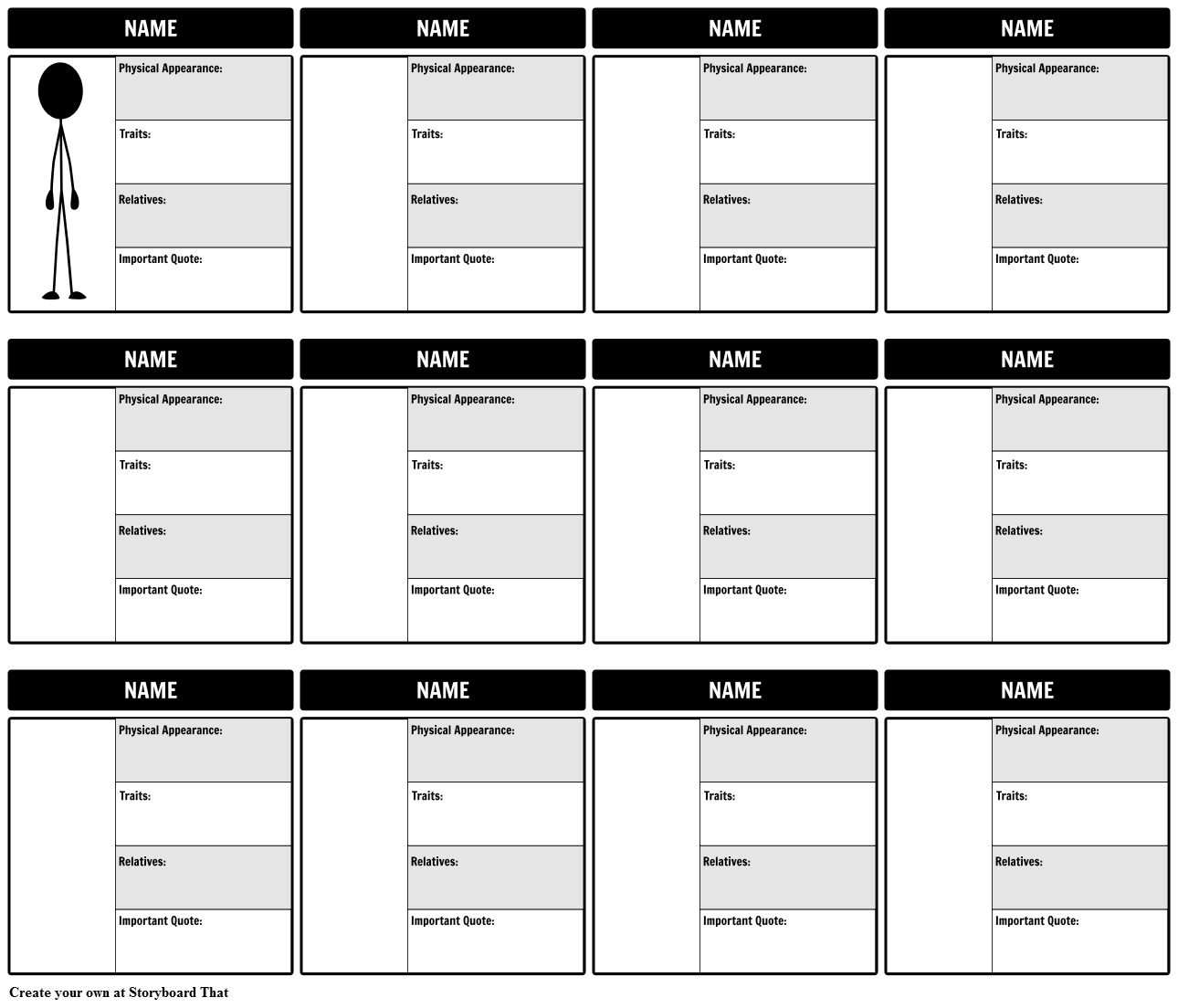 Character Map Template Storyboard By Rebeccaray