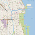 Chicago Downtown Map Digital Vector Creative Force