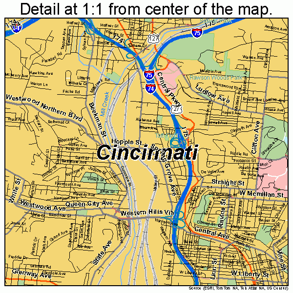 Cincinnati Ohio Street Map 3915000
