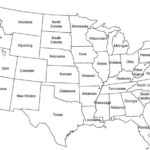 Contiguous United States Black And White Outline Map Us