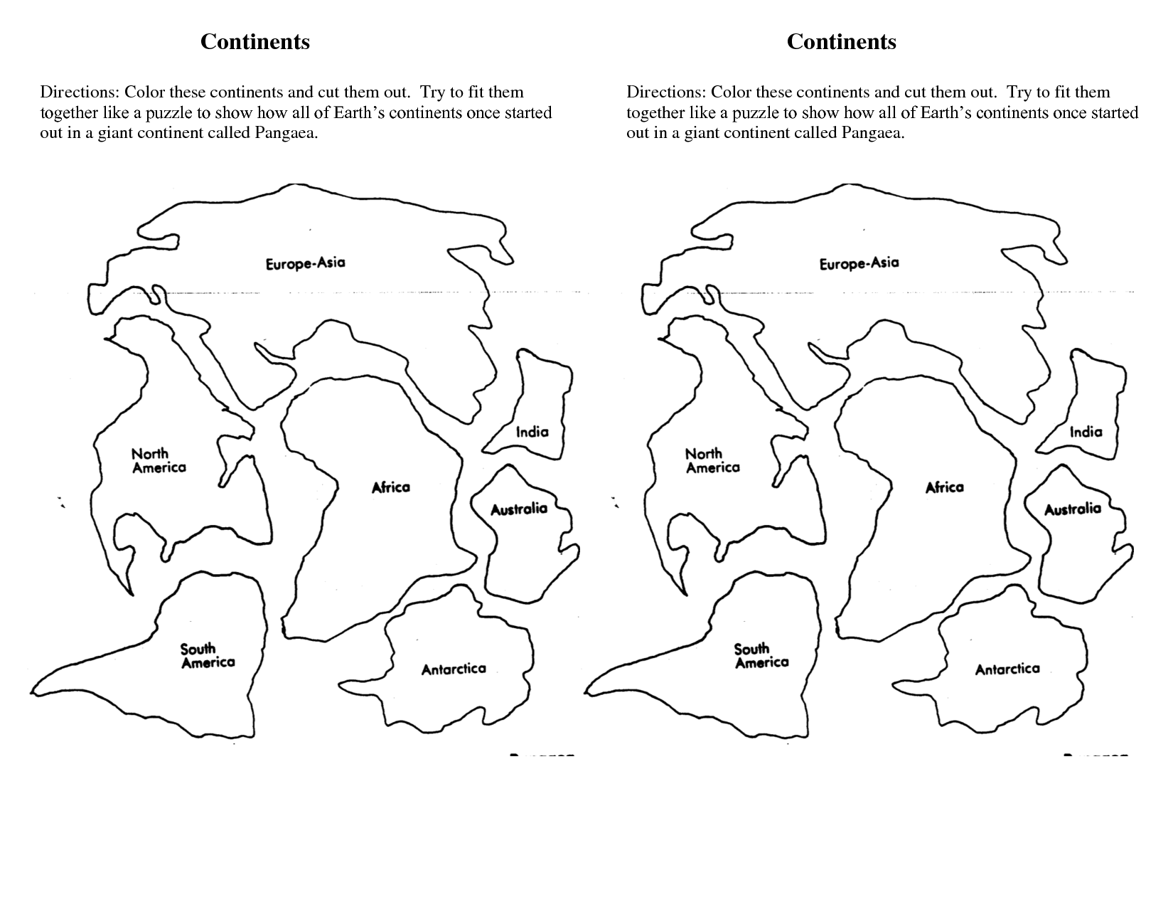 Continents DOC World Map Printable World Map Coloring 