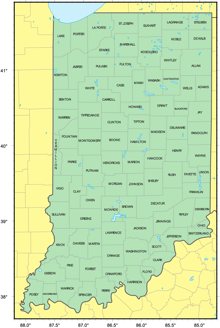 Counties Map Of Indiana Mapsof Net