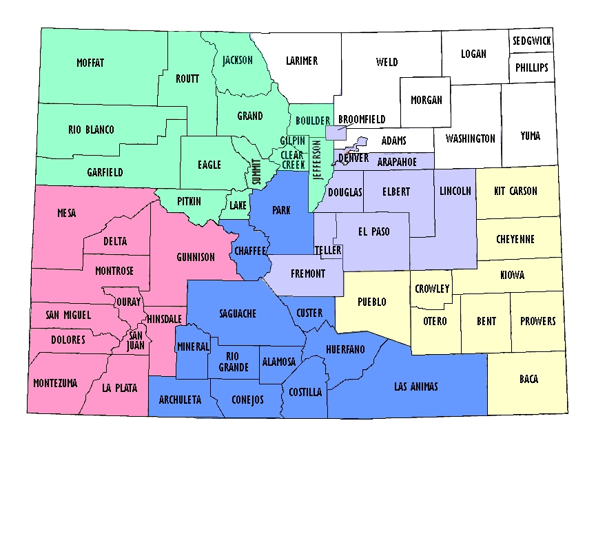 Printable Colorado County Map | Printable Map of The United States