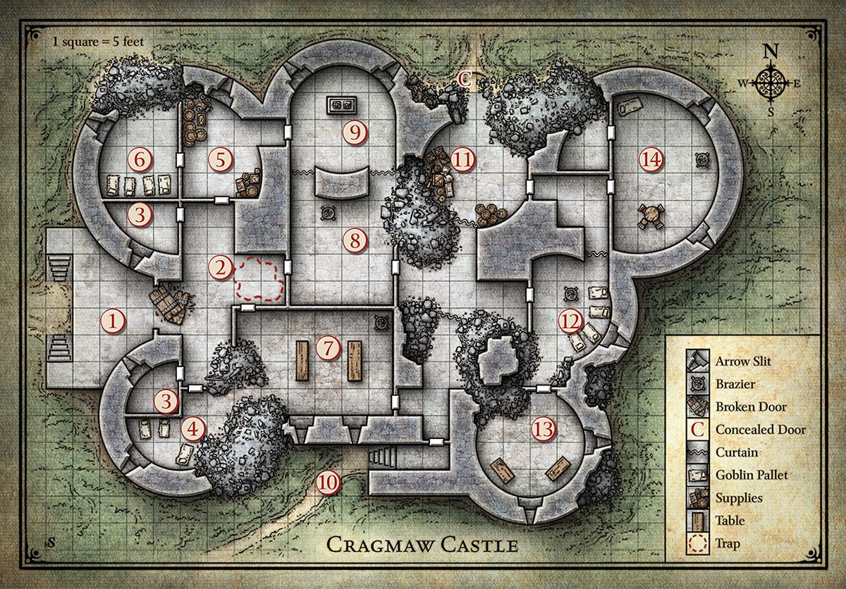 D D Cragmaw Castle Map D d Rpg Dungeons And Dragons 