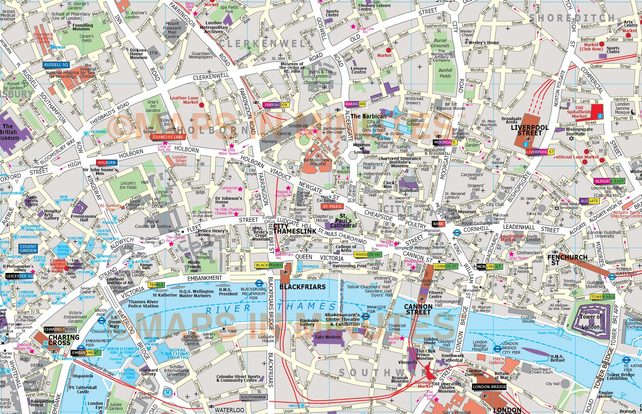 Deluxe London City Map In Illustrator Editable Vector Format Deluxe London City Map In Illustrator Editable Vector Format