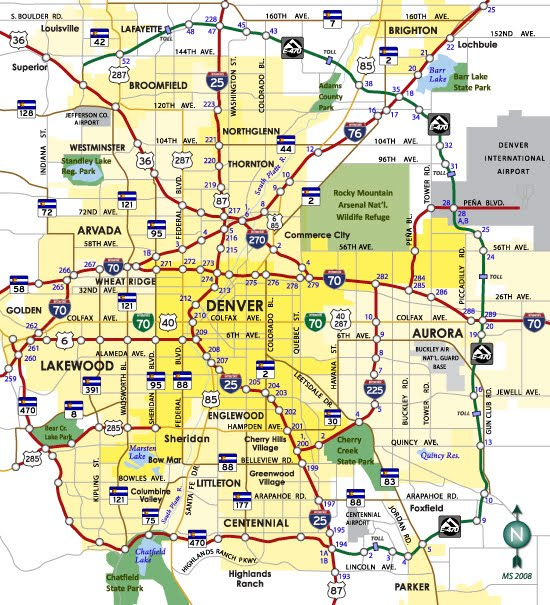 Denver Map Free Printable Maps