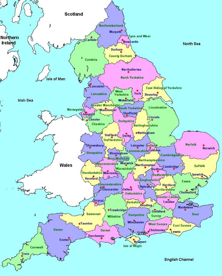 Detailed Administrative Map Of England England Map 