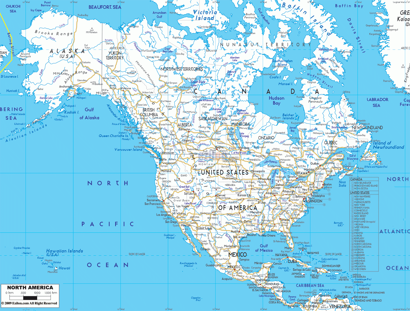 Detailed Clear Large Road Map Of North America Ezilon Maps Detailed Clear Large Road Map Of North America Ezilon Maps