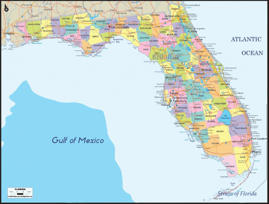 Detailed Political Map Of Florida Ezilon Maps Gulf 