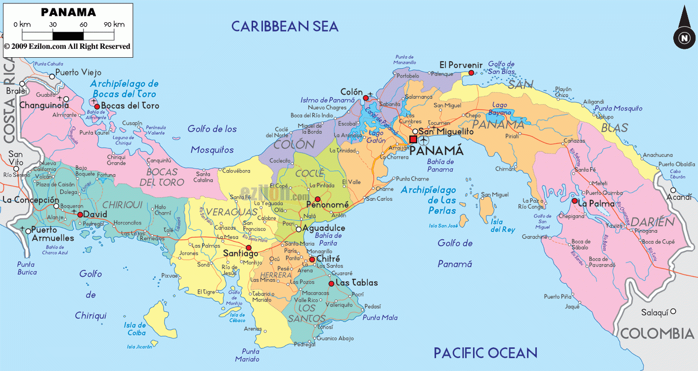 Detailed Political Map Of Panama Ezilon Maps