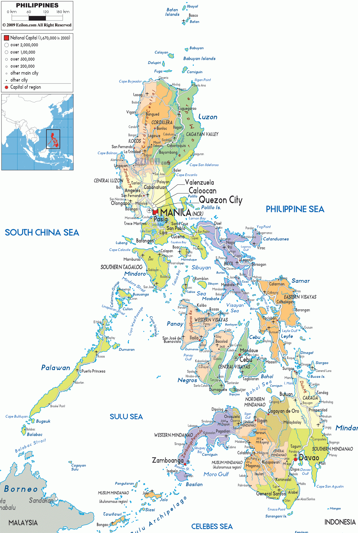 Detailed Political Map Of Philippines Ezilon Maps
