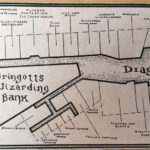 Diagon Alley Harry Potter Book Accurate Hand Drawn Map