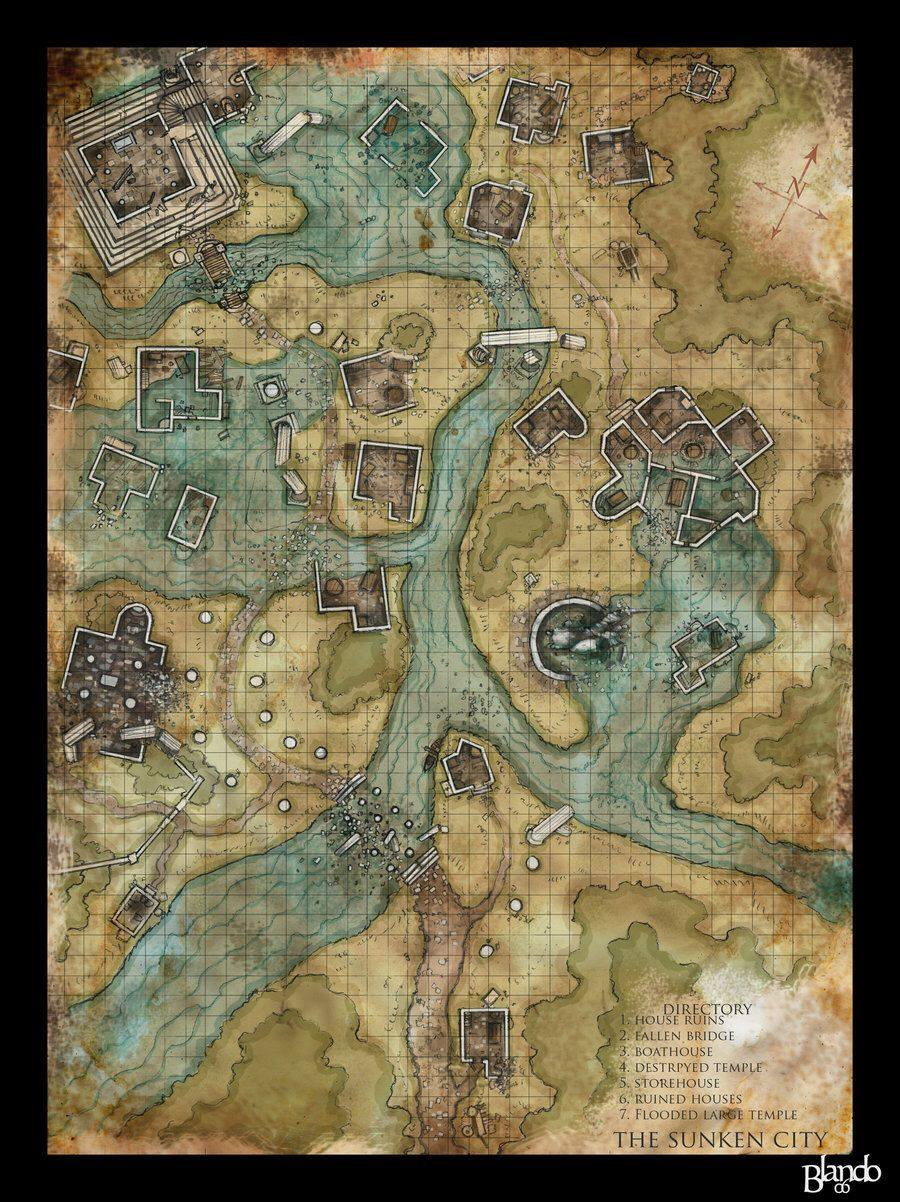 Dnd Map The Sunken City By Stormcrow135 On DeviantArt 